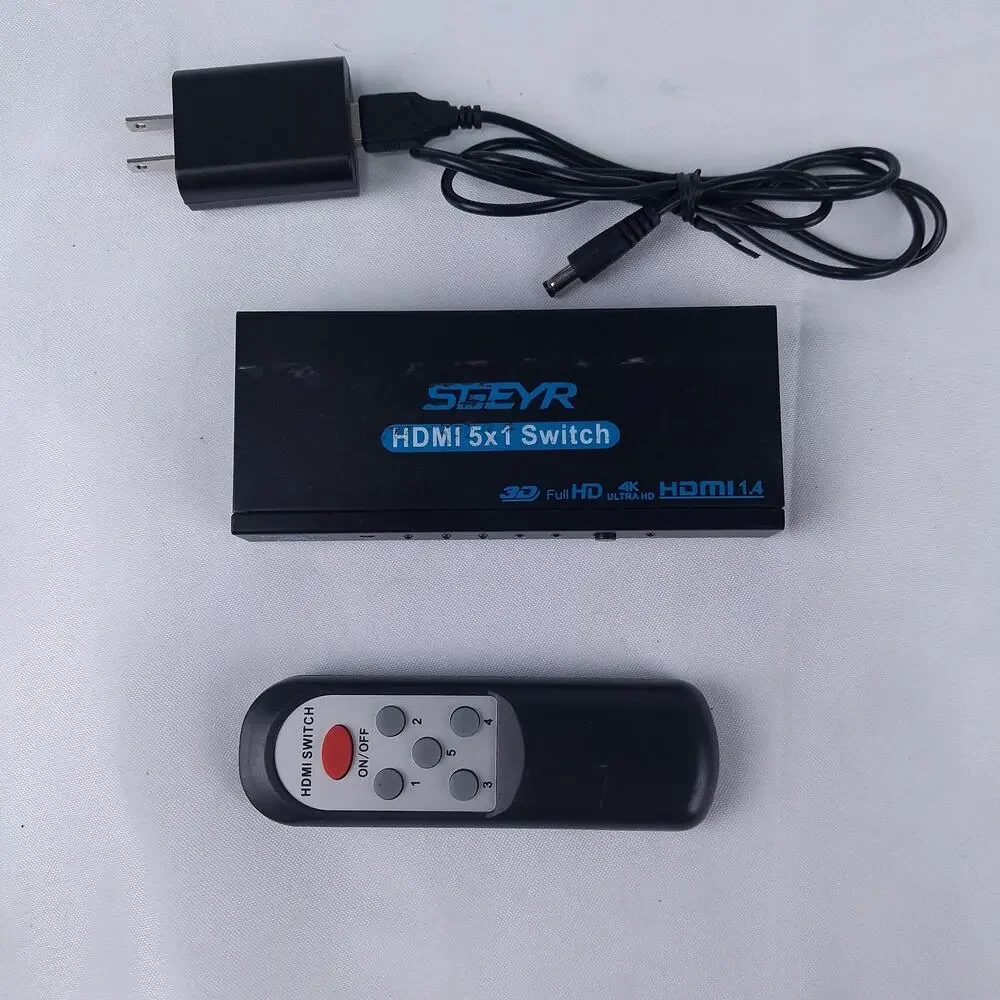SGEYR 5x1 Switch Selector Port Box with IR Remote Control HDMI Switch